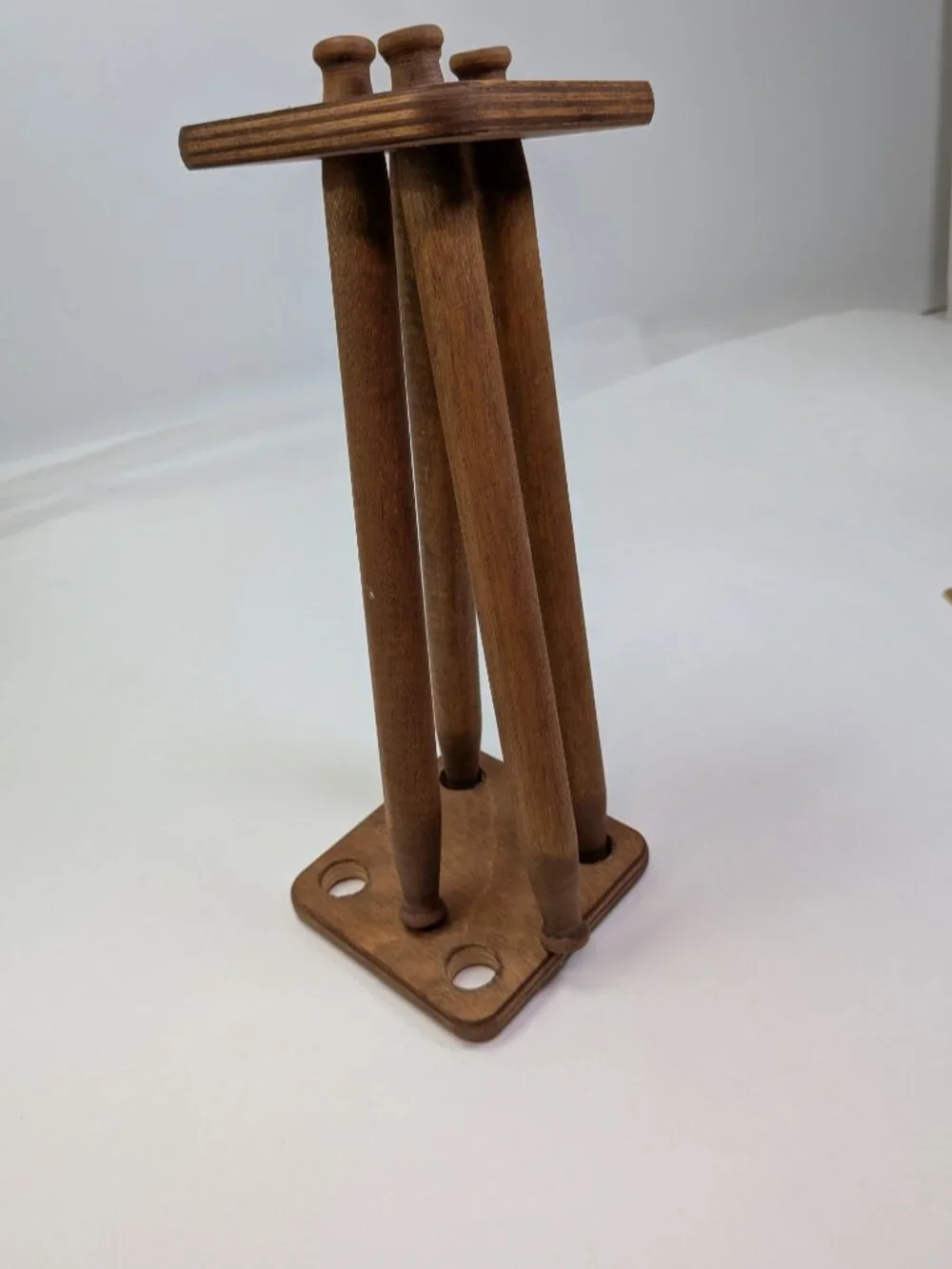 Vintage Mid Century Wooden Nutcracker Display Stand Handcrafted Wood